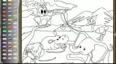 Happy Jungle Friends Coloring Page