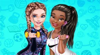 Elsa and Tiana Workout Buddies
