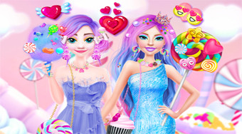 Barbie and Elsa in Candyland | Free online game | Mahee.com